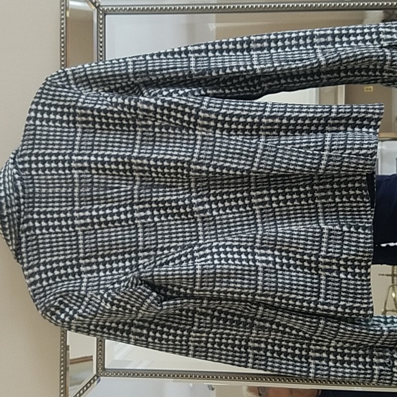 Aeropostale Black and White Houndstooth Sweatshirt Casual Blazer Tailored Jacket - Picture 5 of 6